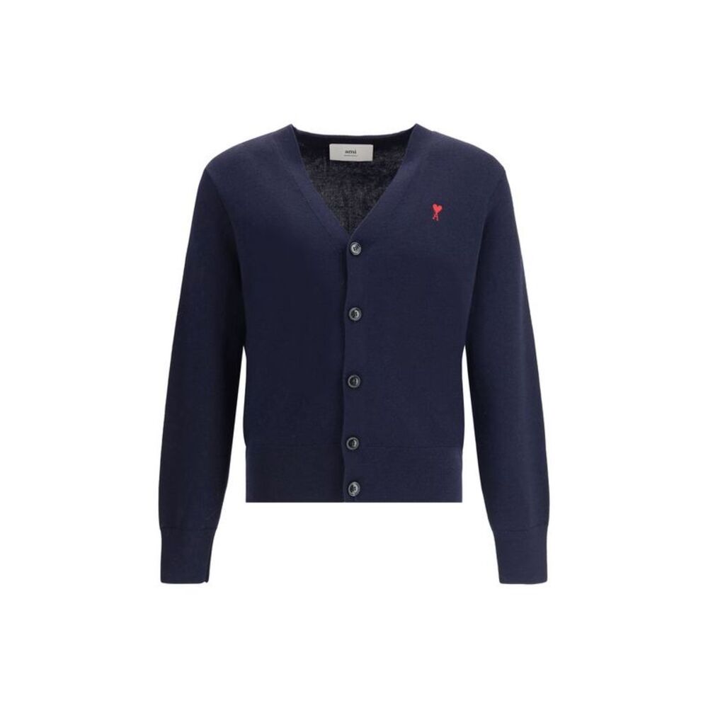 Ami Paris Blue Wool Oves Aries Men's Cardigan
